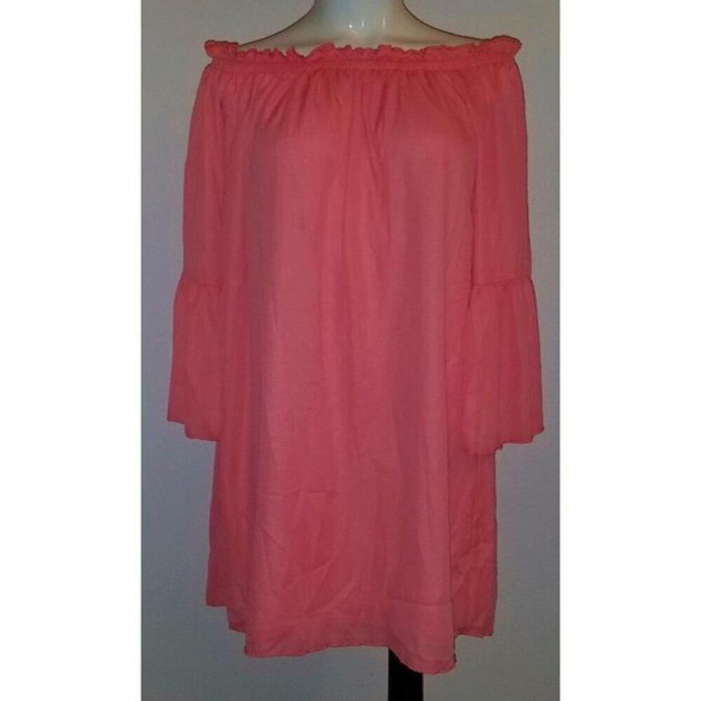 NWT Zanzea Collection Coral Tunic Top Shirt-Length Dress Off-Shoulder Size Small